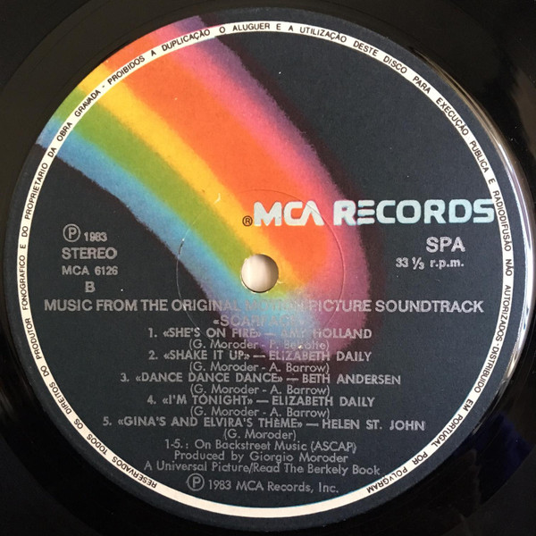 Various - Scarface (Music From The Original Motion Picture Soundtrack) | MCA Records (MCA 6126) - 2
