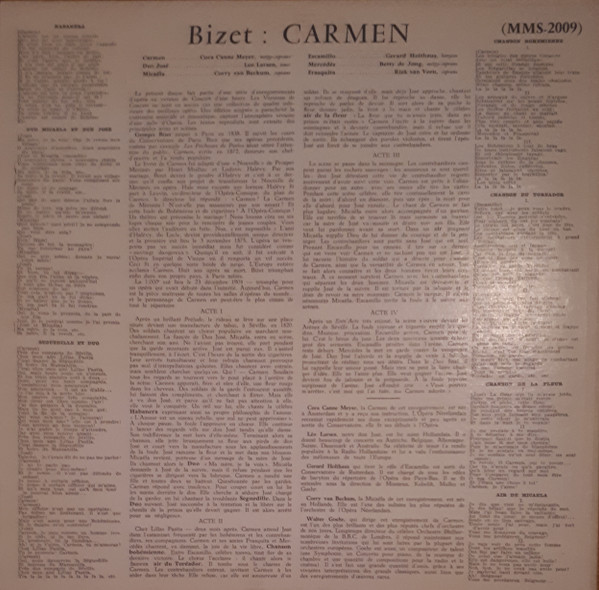 Georges Bizet - Nederlands Philharmonisch Orkest Direction : Walter Goehr - Carmen | Guilde Internationale Du Disque (MMS-2009) - 2