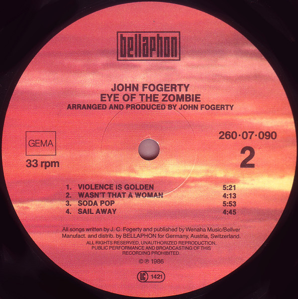 John Fogerty - Eye Of The Zombie | Bellaphon (260·07·090) - 4