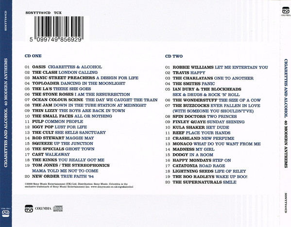 Various - Cigarettes And Alcohol- 40 Modern Anthems | Sony Music TV (SONYTV87CD) - 3