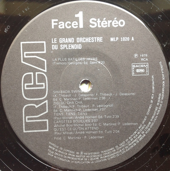 Le Grand Orchestre Du Splendid - Le Grand Orchestre Du Splendid | RCA (MLP 1020) - 3 Le Grand Orchestre Du Splendid - Le Grand Orchestre Du Splendid | RCA (MLP 1020) - 3