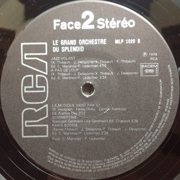 Le Grand Orchestre Du Splendid - Le Grand Orchestre Du Splendid | RCA (MLP 1020) - 4 Le Grand Orchestre Du Splendid - Le Grand Orchestre Du Splendid | RCA (MLP 1020) - 4