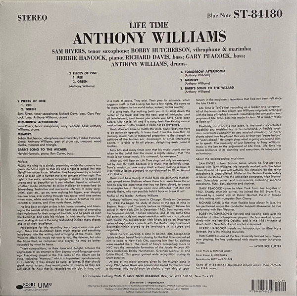 Anthony Williams - Life Time | Blue Note (BST 84180) - 2