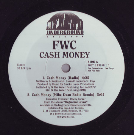FWC - Cash Money | Underground Records (7087 6 13650 1 6)