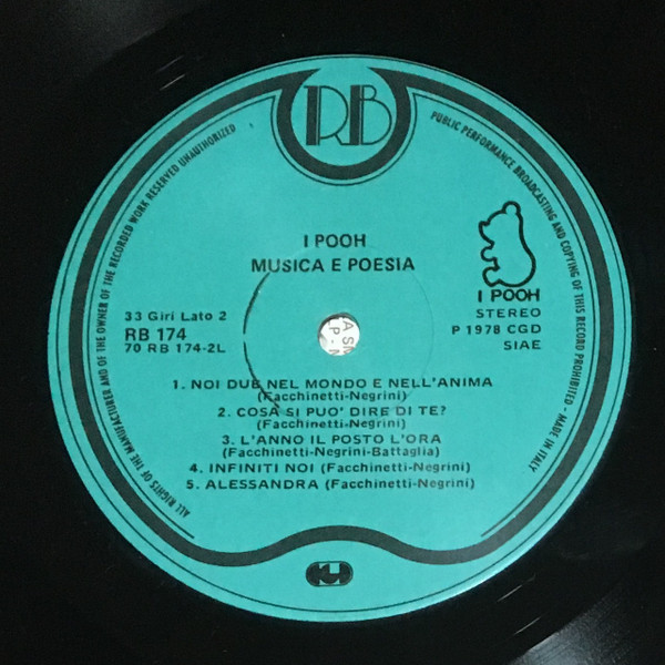 Pooh - Musica E Poesia | Record Bazaar (RB 174) - 4