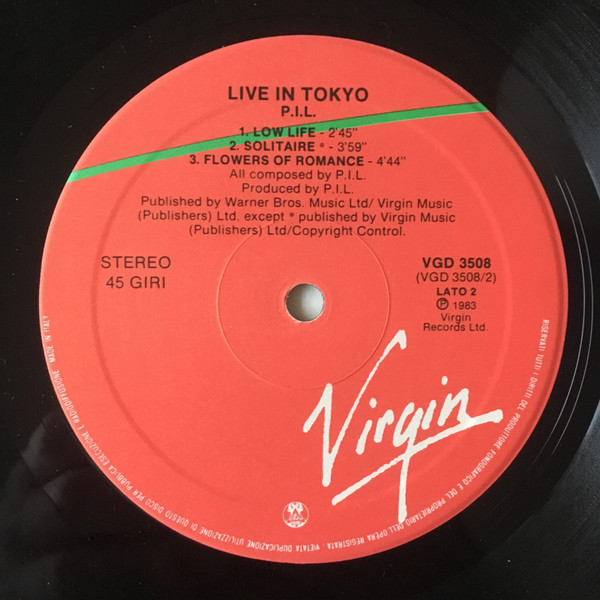 Public Image Limited - Live In Tokyo | Virgin (VGD 3508) - 3