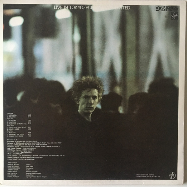 Public Image Limited - Live In Tokyo | Virgin (VGD 3508) - main