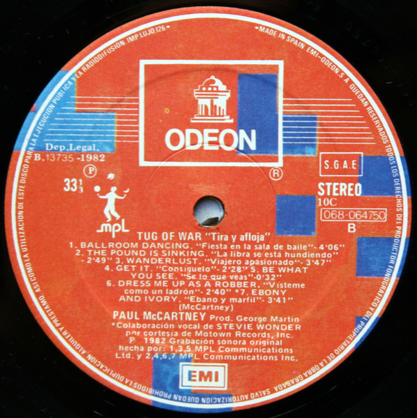 Paul McCartney - Tug Of War | Odeon (10C 068-064.750) - 4 Paul McCartney - Tug Of War | Odeon (10C 068-064.750) - 4