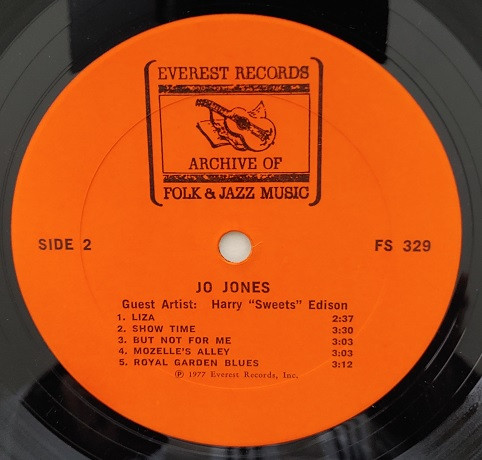 Jo Jones - Jo Jones | Everest Records Archive Of Folk & Jazz Music (FS 329) - 2 Jo Jones - Jo Jones | Everest Records Archive Of Folk & Jazz Music (FS 329) - 2