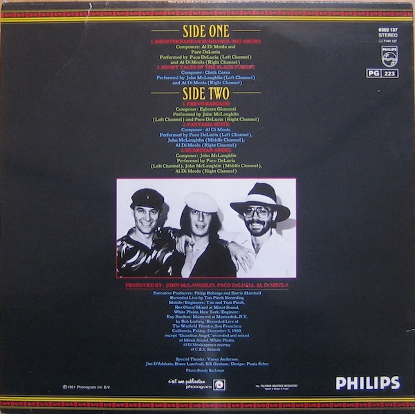 Al Di Meola / John McLaughlin / Paco De Lucía - Friday Night In San Francisco | Philips (6302 137) - main Al Di Meola / John McLaughlin / Paco De Lucía - Friday Night In San Francisco | Philips (6302 137) - main