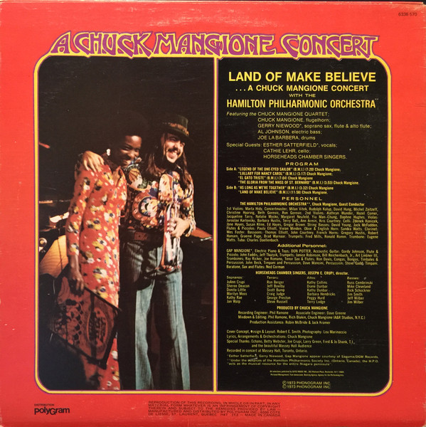 Chuck Mangione With Hamilton Philharmonic Orchestra - Land Of Make Believe... A Chuck Mangione Concert | Mercury (6336 570) - 2 Chuck Mangione With Hamilton Philharmonic Orchestra - Land Of Make Believe... A Chuck Mangione Concert | Mercury (6336 570) - 2