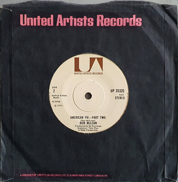 Don McLean - American Pie | United Artists Records (UP 35325) - 4 Don McLean - American Pie | United Artists Records (UP 35325) - 4