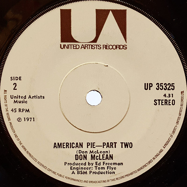 Don McLean - American Pie | United Artists Records (UP 35325) - main Don McLean - American Pie | United Artists Records (UP 35325) - main
