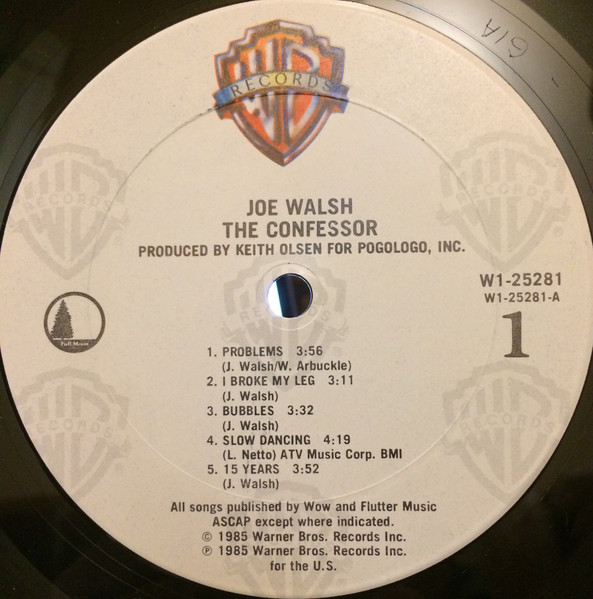 Joe Walsh - The Confessor | Warner Bros. Records (W1-25281) - 3 Joe Walsh - The Confessor | Warner Bros. Records (W1-25281) - 3