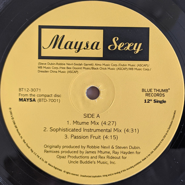 Maysa Leak - Sexy | Blue Thumb Records (BT12-3071) - 3