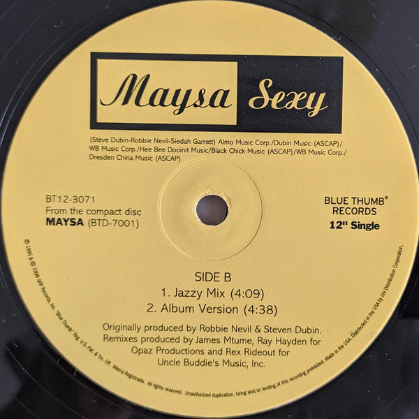 Maysa Leak - Sexy | Blue Thumb Records (BT12-3071) - 4