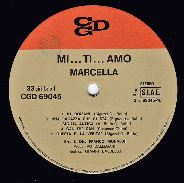 Marcella Bella - Mi...Ti...Amo | CGD (CGD 69045) - 3