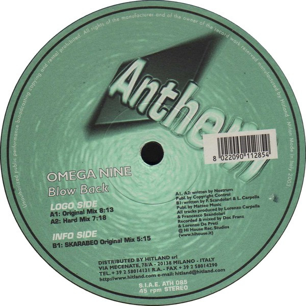 Omega Nine - Blow Back | Anthem (ATH 085) - main