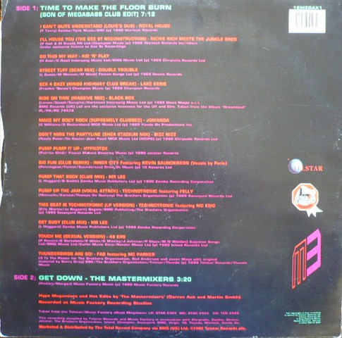 Megabass / The Mastermixers - Time To Make The Floor Burn / Get Down | Telstar (12MEGAX1) - 2 Megabass / The Mastermixers - Time To Make The Floor Burn / Get Down | Telstar (12MEGAX1) - 2