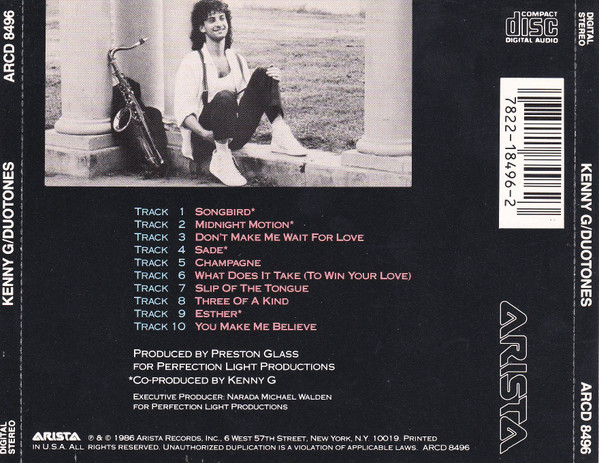 Kenny G - Duotones | Arista (ARCD 8496) - 2 Kenny G - Duotones | Arista (ARCD 8496) - 2