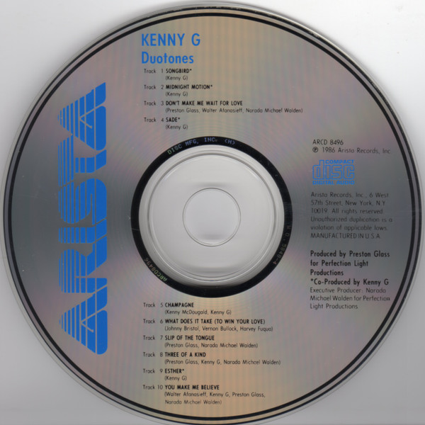 Kenny G - Duotones | Arista (ARCD 8496) - 3 Kenny G - Duotones | Arista (ARCD 8496) - 3