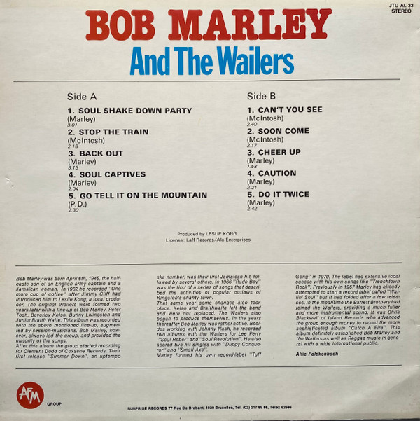 Bob Marley & The Wailers - Bob Marley And The Wailers | Surprise (JTU AL 33) - 2 Bob Marley & The Wailers - Bob Marley And The Wailers | Surprise (JTU AL 33) - 2