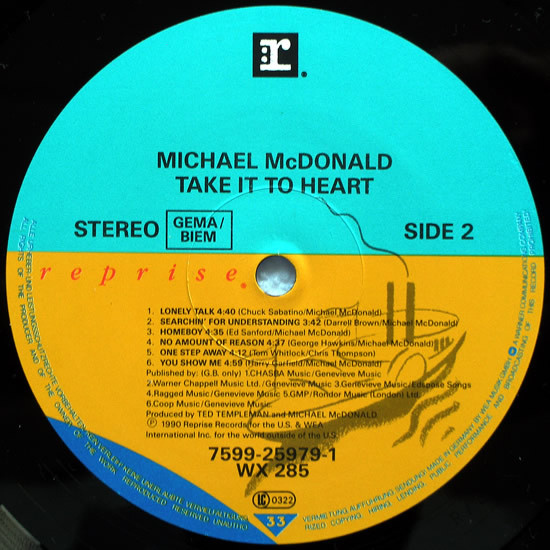 Michael McDonald - Take It To Heart | Reprise Records (7599-25979-1) - 4