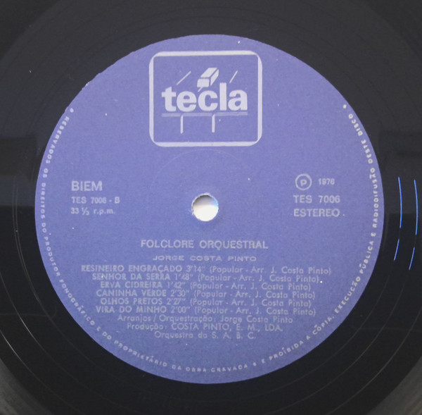 Jorge Costa Pinto - Folclore Orquestral | Tecla (TES 7006) - 3