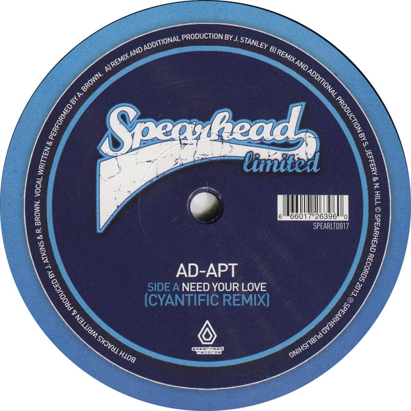Ad-Apt - Need Your Love | Spearhead Records (SPEARLTD017) - 2