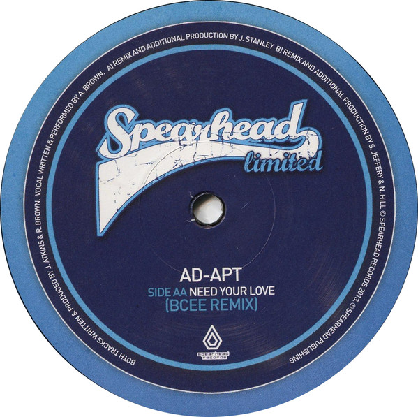 Ad-Apt - Need Your Love | Spearhead Records (SPEARLTD017) - main