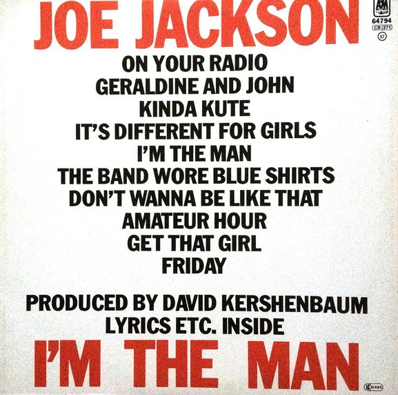Joe Jackson - I'm The Man | A&M Records (AMLH 64794) - main Joe Jackson - I'm The Man | A&M Records (AMLH 64794) - main