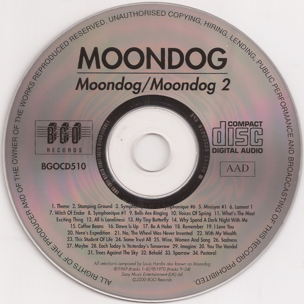 Moondog - Moondog / Moondog 2 | BGO Records (BGOCD510) - 2 Moondog - Moondog / Moondog 2 | BGO Records (BGOCD510) - 2