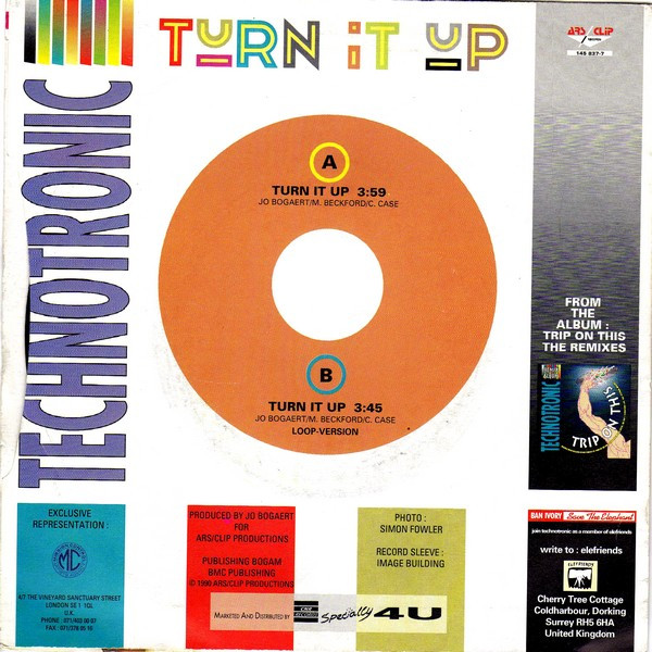 Technotronic Featuring Melissa & Einstein - Turn It Up | ARS/Clip Records (145 837-7) - 2 Technotronic Featuring Melissa & Einstein - Turn It Up | ARS/Clip Records (145 837-7) - 2
