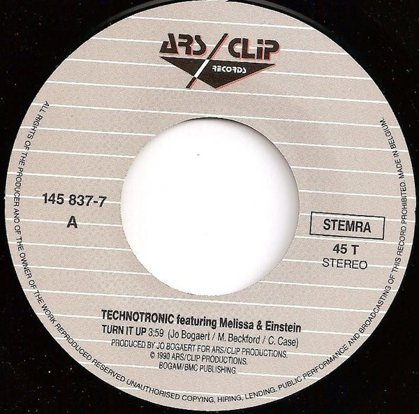 Technotronic Featuring Melissa & Einstein - Turn It Up | ARS/Clip Records (145 837-7) - 3 Technotronic Featuring Melissa & Einstein - Turn It Up | ARS/Clip Records (145 837-7) - 3