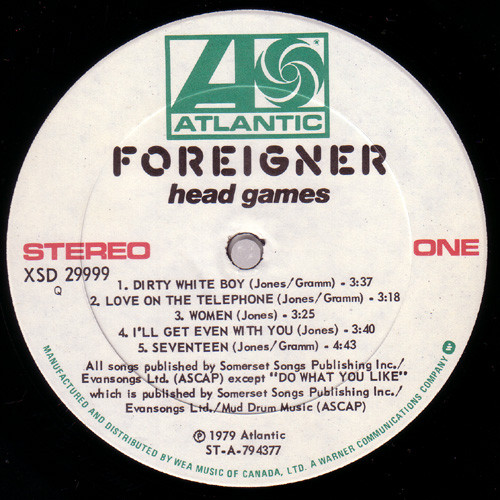 Foreigner - Head Games | Atlantic (XSD 29999) - 3 Foreigner - Head Games | Atlantic (XSD 29999) - 3