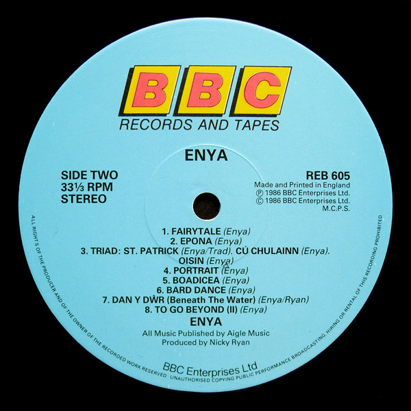 Enya - Enya | BBC Records And Tapes (REB 605) - 3