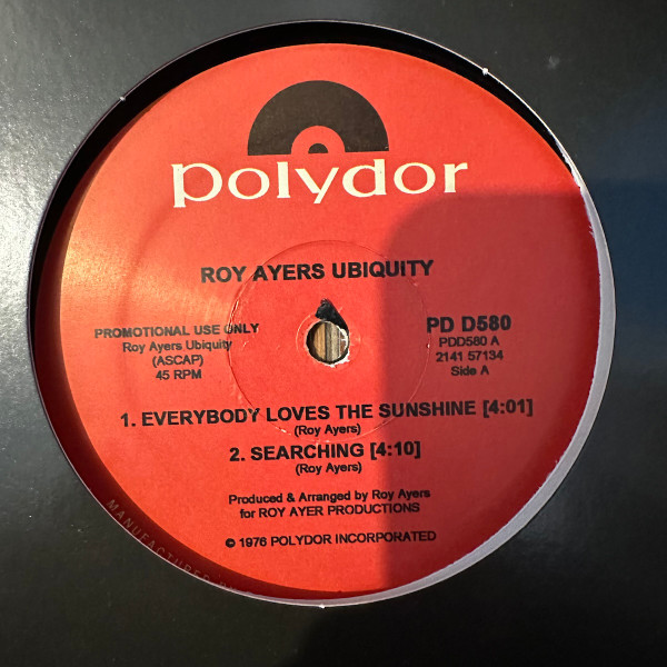 Roy Ayers Ubiquity - Everybody Loves The Sunshine | Polydor (PD D580) - main Roy Ayers Ubiquity - Everybody Loves The Sunshine | Polydor (PD D580) - main