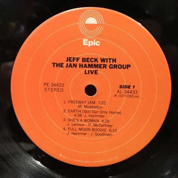 Jeff Beck With The Jan Hammer Group - Live | Epic (PE 34433) - 3 Jeff Beck With The Jan Hammer Group - Live | Epic (PE 34433) - 3