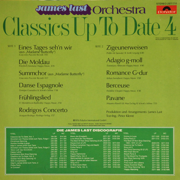 Orchester James Last - Classics Up To Date 4 (Music For Dreaming) | Polydor (2371 711) - 2
