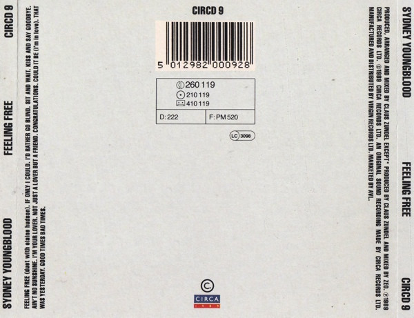 Sydney Youngblood - Feeling Free | Circa (CIRCD 9) - 2