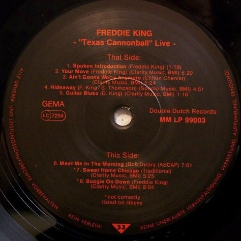 Freddie King - "Texas Cannonball" - Live ! | Double Dutch Records (MMLP 99003) - 3 Freddie King - "Texas Cannonball" - Live ! | Double Dutch Records (MMLP 99003) - 3