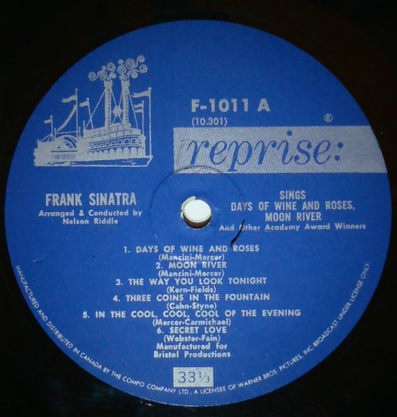 Frank Sinatra - Sings Days Of Wine And Roses, Moon River, And Other Academy Award Winners | Reprise Records (F-1011) - 2