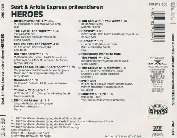 Various - Seat & Ariola Express Präsentieren Heroes | Ariola Express (290 949) - 2