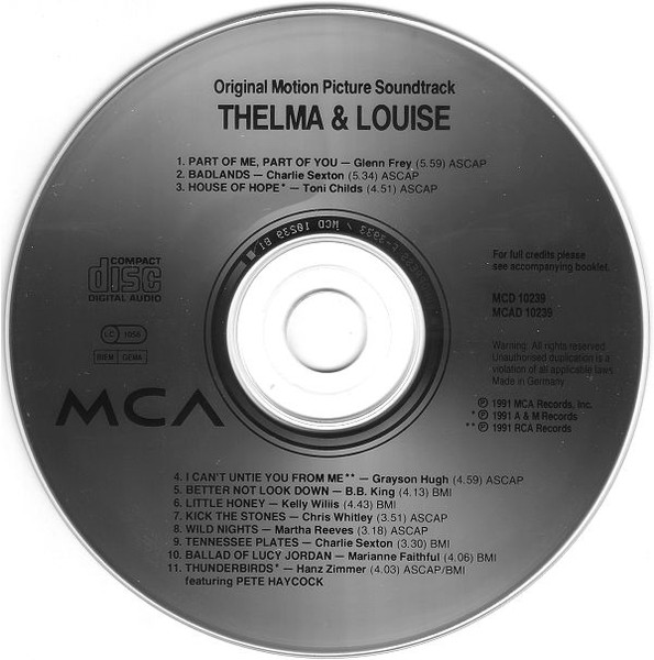 Various - Thelma & Louise (Original Motion Picture Soundtrack) | MCA Records (MCD 10239) - 3