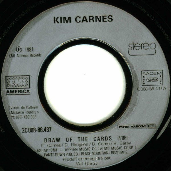 Kim Carnes - Draw Of The Cards | EMI America (2C 008-86.437) - 3