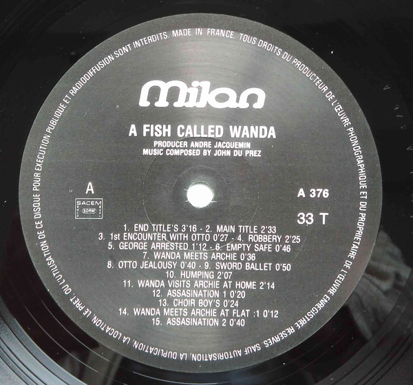 John Du Prez - A Fish Called Wanda / Un Poisson Nomme Wanda | Milan (A 376) - 3 John Du Prez - A Fish Called Wanda / Un Poisson Nomme Wanda | Milan (A 376) - 3