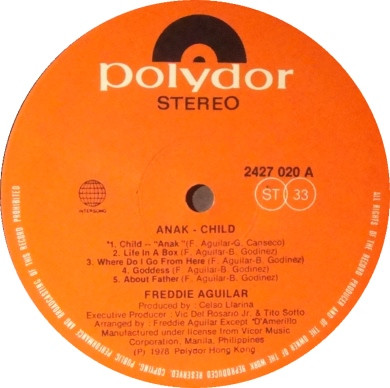 Freddie Aguilar - Anak (Child) | Polydor (2427 020) - 3