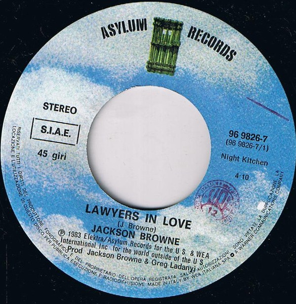 Jackson Browne - Lawyers In Love | Asylum Records (969826-7) - 3
