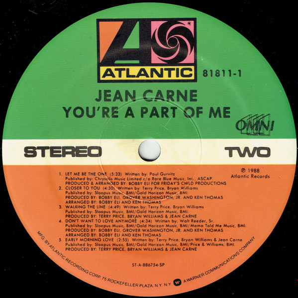 Jean Carn - You're A Part Of Me | Atlantic (81811-1) - 4