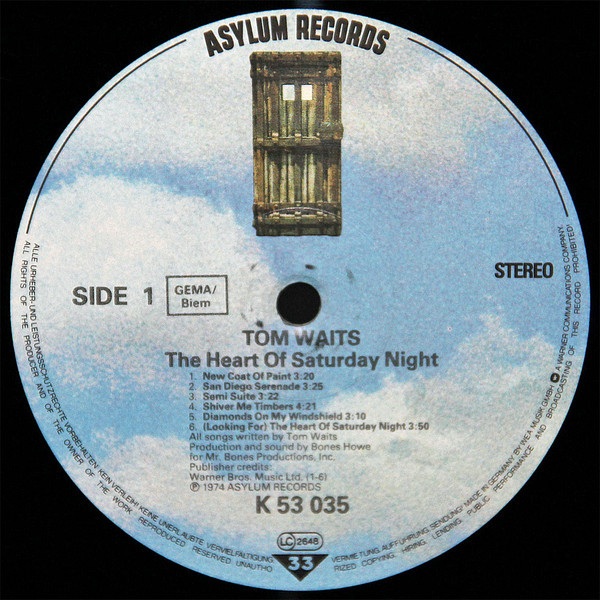 Tom Waits - The Heart Of Saturday Night | Asylum Records (AS 53 035) - 3 Tom Waits - The Heart Of Saturday Night | Asylum Records (AS 53 035) - 3